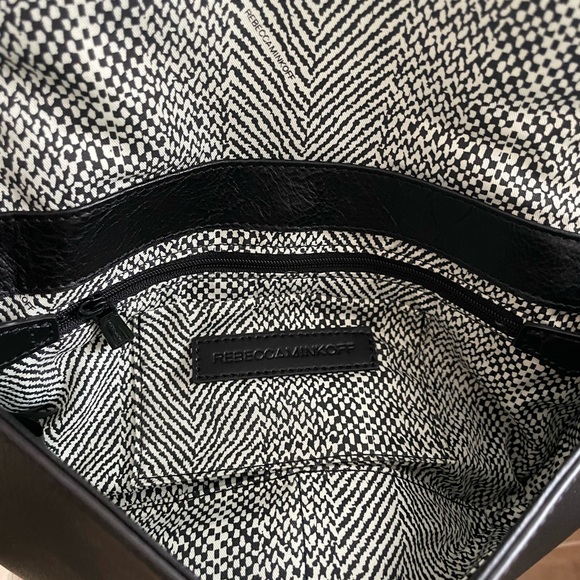 Rebecca Minkoff Black Leather Quilted Chain Strap Shoulder/Crossbody Bag - Picture 12 of 16